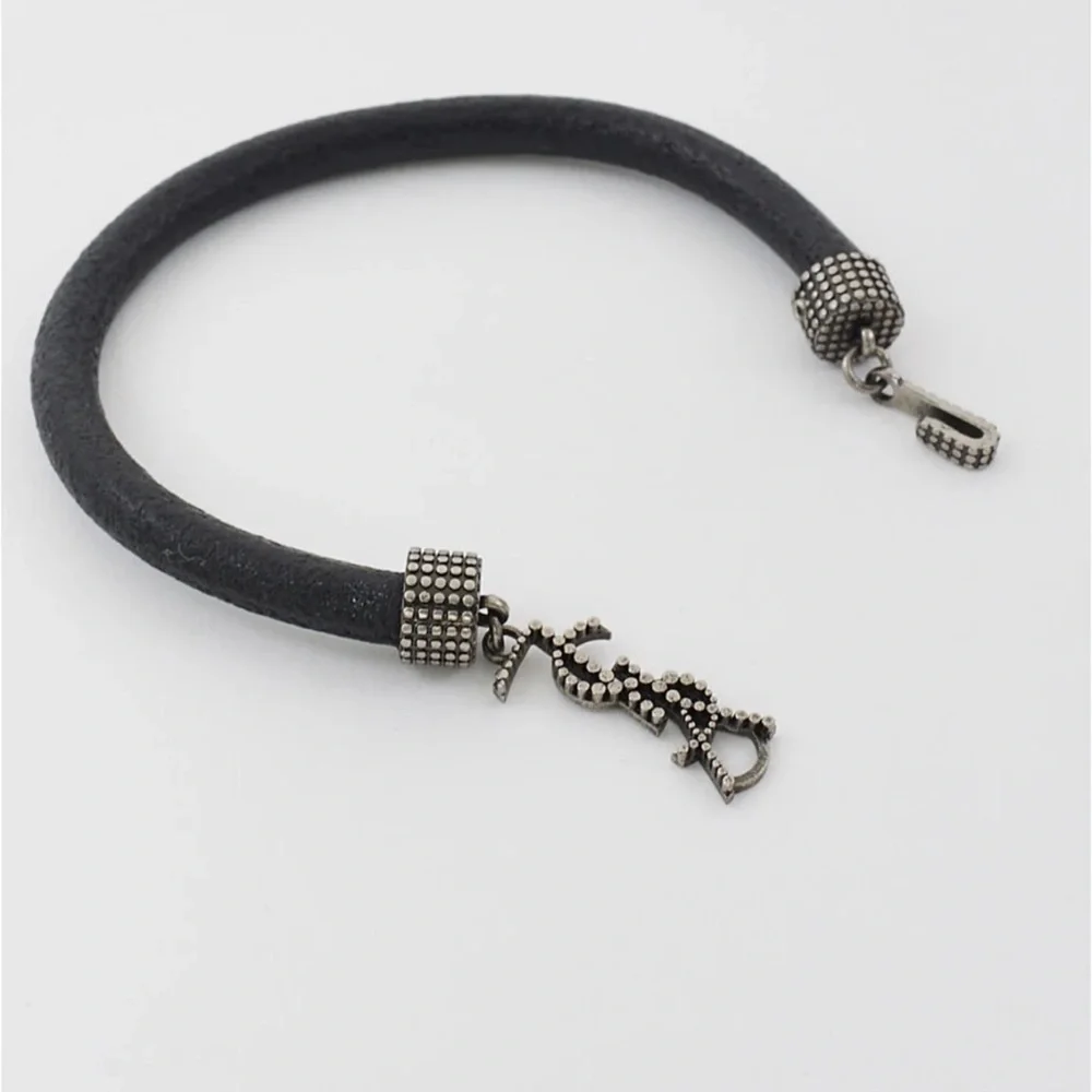 NWT YSL SAINT LAURENT OPYUM Bracelet Black lLeather Unisex🖤💝 - Picture 11 of 16